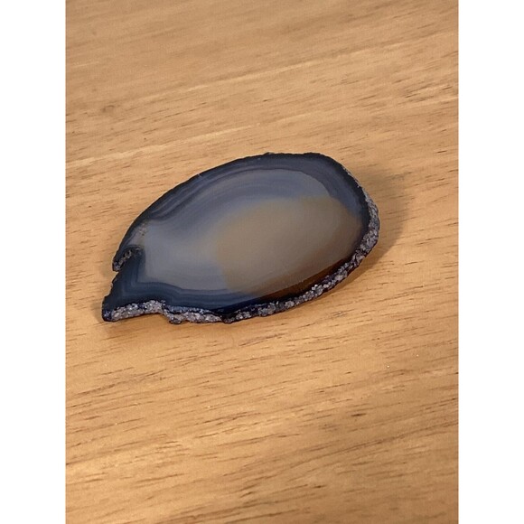 Natural Agate Slice 2-inch Multicolor Mineral Stone Brooch Pin - Picture 6 of 8